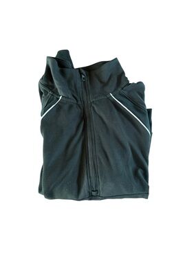 Danskin Black Zip-Up Athletic Hoodie with White Piping